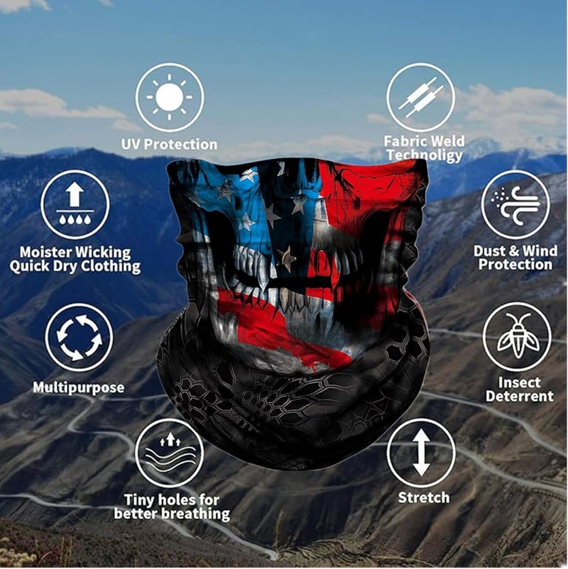 WYSUMMER Scarves Bandanas Skull Face Tube Headband, Gaiter Head Wrap Balaclava Magic Scarf Motorcycle Multi Function Headwear - Image 2